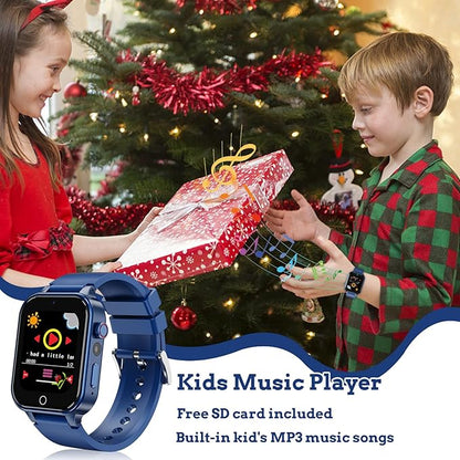Goodatech Smart Watch for Kids 4-12 Years Boys Girls, 26 Puzzle Games,Camera,Video Music Player,Pedometer,Flashlight,Alarm Clock, Learning Education Toys Gifts (Blue)