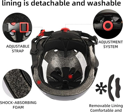 Kids Bike Helmet,Toddler Skateboard Helmets for Ages 2-3-5-8-14 Years Boys Girls，Adjustable Multi-Sport Bicycle Skateboarding Football Roller Skating Scooter Rollerblade Balance Bike Helmet