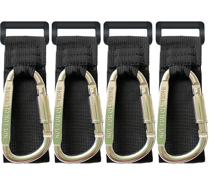 4 Pcs Baby Stroller Hook, Carry 30 lbs per Stroller Carabiner Clip, Adjustable Baby Stroller & Car Seat Hook for Hanging Diaper Bag, Wheelchair,Golf cart, Shopping and Pet Cart