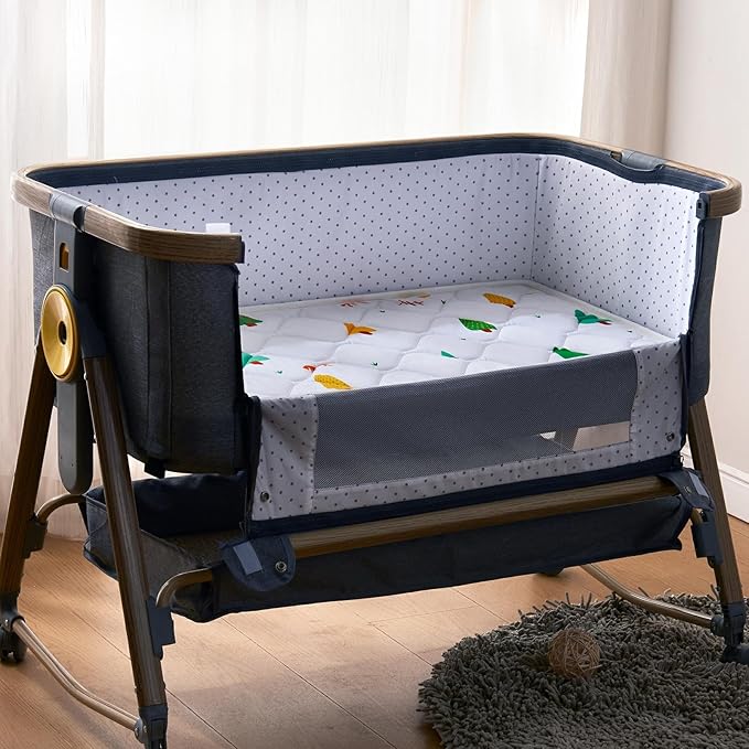 Baby Bassinet Mattress 47 x 23.6 inches- Firm Support and Comfort Premium Foam,Noiseless and Odorless,Hypoallergenic Small Crib Mattress, Fits Moses Basket, Dual Sided with Soft Breathable Fabric
