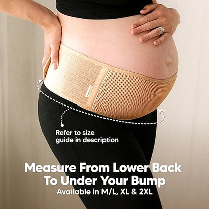 KeaBabies Maternity Belly Bands for Pregnant Women - Soft & Breathable Pregnancy Belly Support Band, Adjustable Maternity Belt for Back, Pelvic Support, Comfortable, Easy to Use (Classic Ivory, M/L)