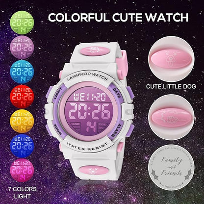 Kids Watch,Boys Watch for 3-15 Year Old Boys,Digital Sport Outdoor Multifunctional Chronograph LED 50 M Waterproof Alarm Calendar Analog Watch for Children with Silicone Band,Kids Gift