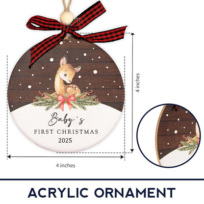 Baby's First Christmas Ornament 2025, New Baby Ornament for Girls Boys, Baby Announcement, Family Tree Xmas Ornament, Baby 1st Christmas Ornaments, Christmas Tree Hanging Decorations, Baby Gift