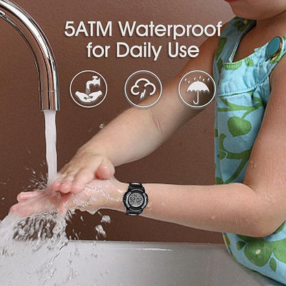 Kids Watch,Boys Watch for 3-15 Year Old Boys,Digital Sport Outdoor Multifunctional Chronograph LED 50 M Waterproof Alarm Calendar Analog Watch for Children with Silicone Band,Kids Gift