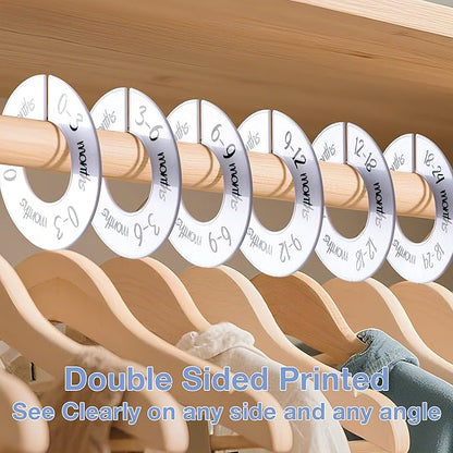 Pro Goleem Baby Closet Dividers Unisex Baby Closet Organizer for Nursery Baby Clothes Size Age Dividers Fits 1.5" Rod 6 PCS