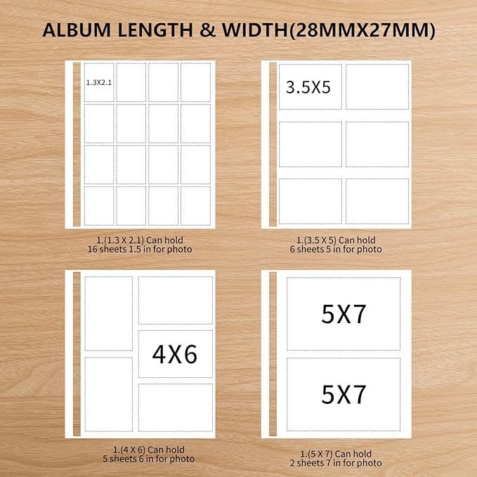 Inspirational Leather Photo Album,Magnetic Self-Stick Page Photo Album,Family Album,Hand Made DIY Albums Holds 3x5, 4x6, 5x7, 6x8 Photos (light blue-always remember)