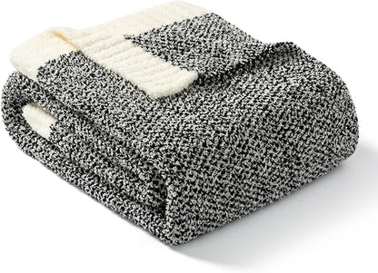 Snuggle Sac Soft Warm Bed Blanket Oversized Twin XL 66x90“, Super Soft Warm Blankets for Bed, Living Room, Luxurious Microfiber Blanket Dupes, Heather Black, 66x90 inches