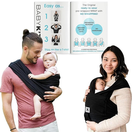 Original Baby K'tan Baby Carrier: #1 Easy Pre-Wrapped, Soft, Slip-On, No Rings, No Buckles | 5 in 1 Baby Sling Gift | The Best Hands Free Infant Wrap For Newborn to Toddler up to 35lb (See Size Chart)