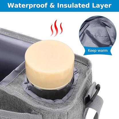 Accmor Universal Stroller Organizer with Insulated Cup Holder and Shoulder Strap, Stroller Bag Caddy Organizer Stroller Accessories for Uppababy, Baby Jogger, Nuna, Doona, Britax Strollers