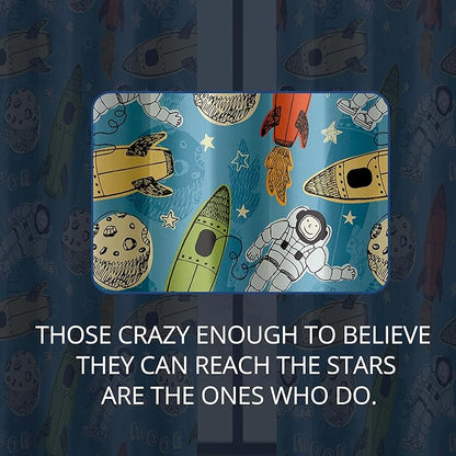 Kids Astronaut and Rocket Blackout Curtains - 100% Blackout, Thermal Insulated, Noise Reducing, Bring The Cosmos Closer to Your Kid’s Room, 2 Panels (Moonbound Adventure, W52×L63)