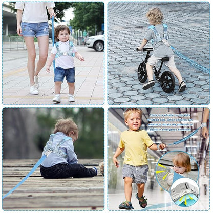 Accmor 3 in 1 Toddler Harness Leash, Reflective kids Harnesses with Anti Lost Wrist Link, Child Leashes with Lock for Boys Girls, Baby Walking Wristband Rope Protection Tether for Outdoor