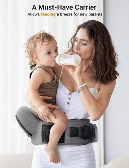 besrey Toddler Hip Carrier - Side Baby Carrier, Up to 44lb, Dad Infant Carrier Hipseat (Grey)