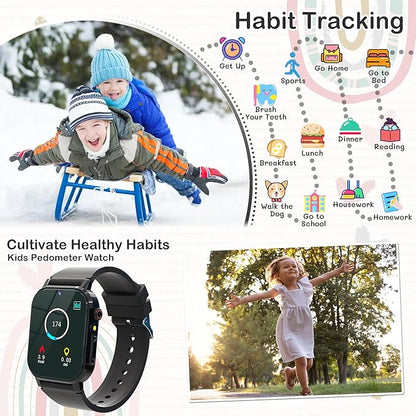 Kids Watch Boys with 32 Games Toys for Ages 5-12 Smart Watch for Kids with HD Touch Screen Video Camera Music Player Pedometer Learn Cards Audiobook, 10 9 8 7 6 5 Year Old Boys Birthday Gifts