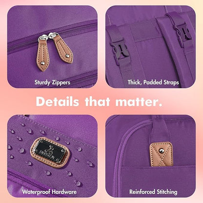 Dikaslon Diaper Bag Backpack with Portable Changing Pad, Pacifier Case and Stroller Straps, Large Unisex Baby Bags for Boys Girls, Multipurpose Travel Back Pack Moms Dads, Purple