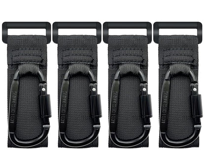 4 Pcs Baby Stroller Hook, Carry 30 lbs per Stroller Carabiner Clip, Adjustable Baby Stroller & Car Seat Hook for Hanging Diaper Bag, Wheelchair,Golf cart, Shopping and Pet Cart