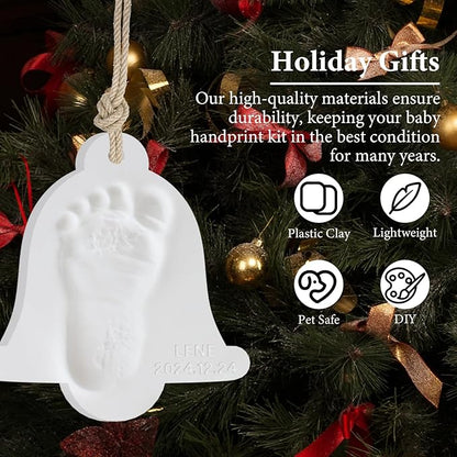 Baby Handprint Footprint Keepsake Ornament Kit, Personalized Baby Foot Printing Kit for Newborn Clay Impression Handmade DIY Imagination to Create