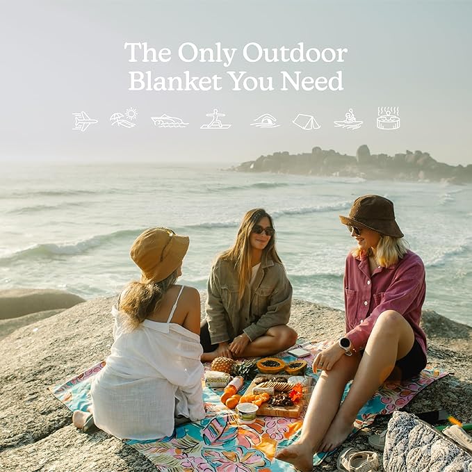 Nomadix Festival Blanket - Perfect for Picnics, Camping, & Lawn Seating - Plush Top & Water Resistant Base - Made with Post Consumer Recycled Materials - Jungle - 60x70