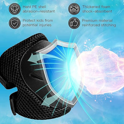 Adjustable Kids Helmet with Knee Pad, Elbow Pads & Wrist Guards - Toddler Bike Helmets for Ages 3-5, 5-8, 8-14 Years - Perfect for Skating, Biking, Cycling, and Skateboard - for Boys and Girls