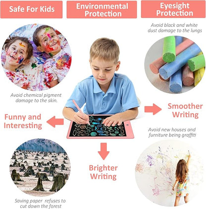 LCD Writing Tablet for Kids Doodle Board with Bag, Electronic Digital Colorful Screen Drawing Tablet, Etch a LEYAOYAO 10-Inch Drawing Pad Sketch Pads, Toy - Gift for 3-6 Years Old Girls Boys