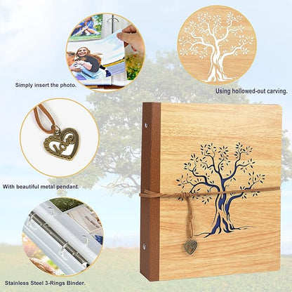 ZEEYUAN 5x7 Small Photo Album Holds 200 Photos Mothers' Day Gift for Mom from Daughter Son Gifts for Grandma/Fathers Gifts for Dad/ 5x7 Family Album Memory Photo Book