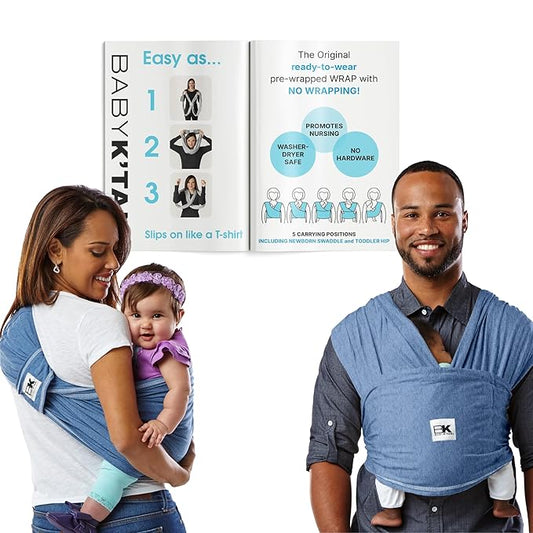 Original Baby K'tan Baby Carrier: #1 Easy Pre-Wrapped, Soft, Slip-On, No Rings, No Buckles | 5 in 1 Baby Sling Gift | The Best Hands Free Infant Wrap For Newborn to Toddler up to 35lb (See Size Chart)
