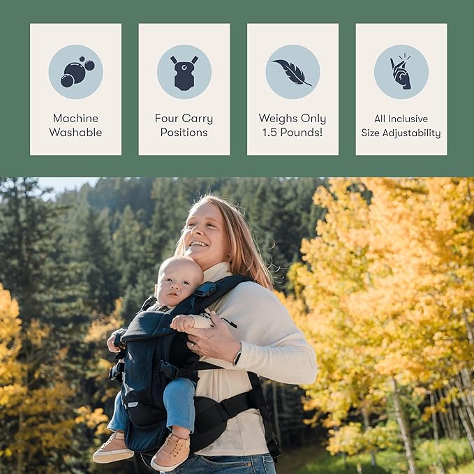 Colugo Baby Carrier - Baby Carrier Newborn to Toddler, Toddler Carrier, Adjustable, Lightweight, Breathable Carrier for Newborn to 33 Pounds (Cool Grey)