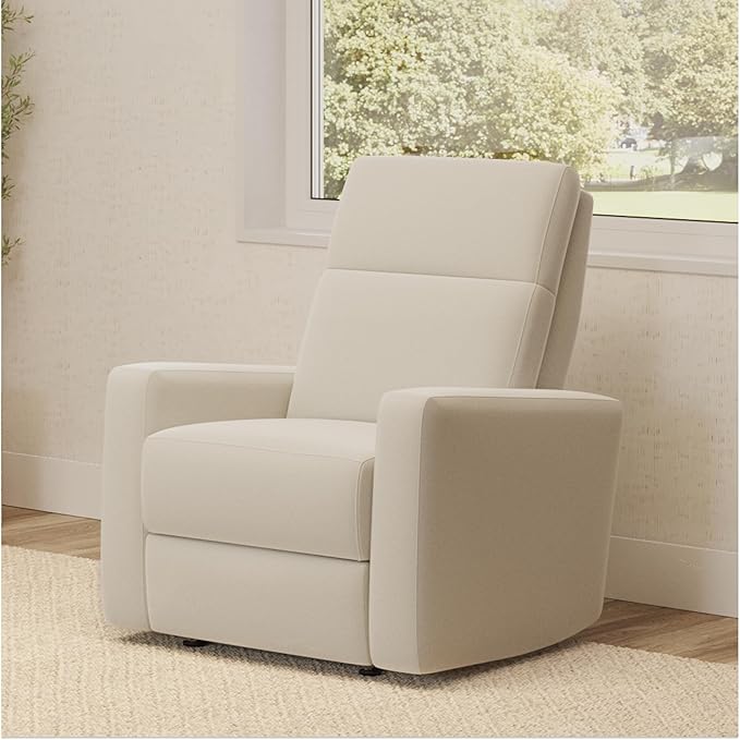 Nurture& The Glider – Premium Power Recliner Nursery Chair with Stationary Headrest | Designed for Comfort and Simplicity | Built-in USB Charger