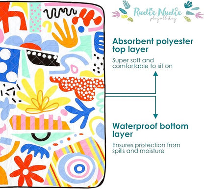 Jumbo Picnic Rug, Large Picnic Mat, 6'7" x 6'7", Outdoor Waterproof Picnic Blanket Beach Mat, Foldable & Waterproof, Picnic Blankets Ideal for Beach & Park, Outdoor Blanket, Pop Pip Pow