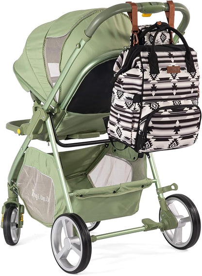 Wrangler Diaper Bag Backpack Aztec Travel Backpack Purses Western Multi-Function Baby Bags for Mom with Waterproof Insulated Pockets
