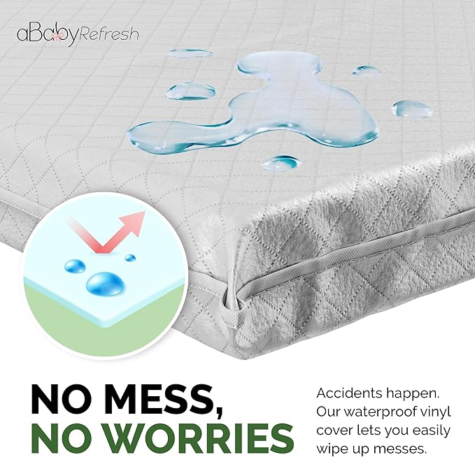 Cradle Baby Mattress and Bassinet Mattress 17x31 – 2-Inch Firm Foam Baby Bed with Waterproof Vinyl Cover – Non-Toxic Hypoallergenic Cushion Pad Replacement for Infant Bed (Multiple Standard Sizes)
