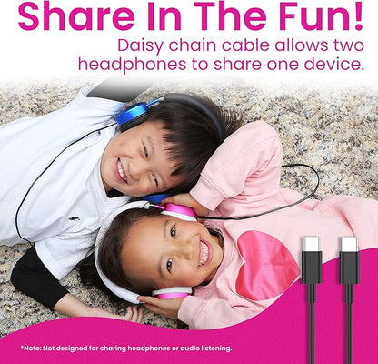 Puro Sound Labs PuroQuiet Plus Noise Cancelling Headphones for Kids, Bluetooth Kids On Ear Headphones with Mic, Lightweight On-Ear Design, Studio-Grade Sound (Pink)