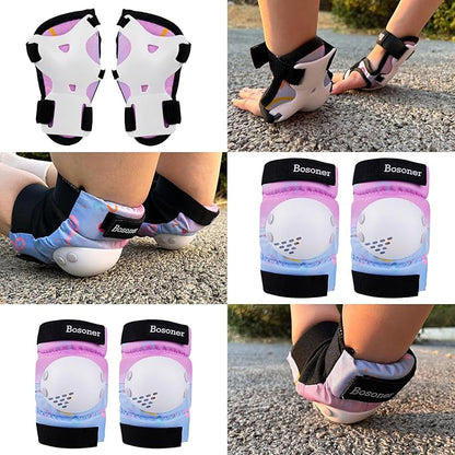 BOSONER Kids/Youth Knee Pad Elbow Pads for Roller Skates Cycling BMX Bike Skateboard Inline Rollerblading, Skating Skatings Scooter Riding Sports