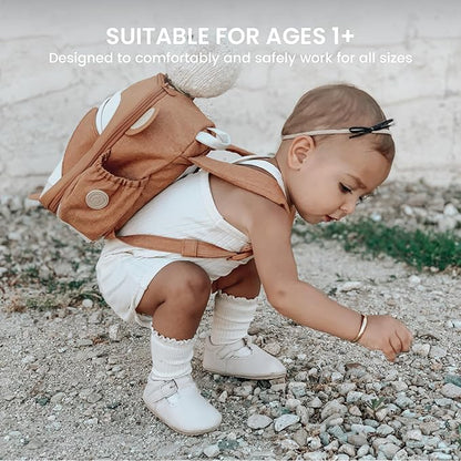 Toddler Harness Backpack Leash - Baby Walking Harness & Anti-Lost Wrist Tether - Kids Backpack 5 Storage Pockets and 2 Adjustable Child Leashes for Kids 1, 2,3,4,5,6,7 Years Old - Ultra-Soft - Monkey