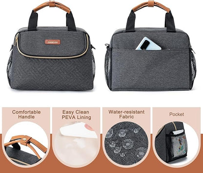 Breastmilk Cooler Bag with Ice Pack Fits 6 Baby Bottles up to 9 Ounce, Wearable Breast Pumps Cooler Bag for Nursing Mom Daycare, Work, Travel- Dark Grey