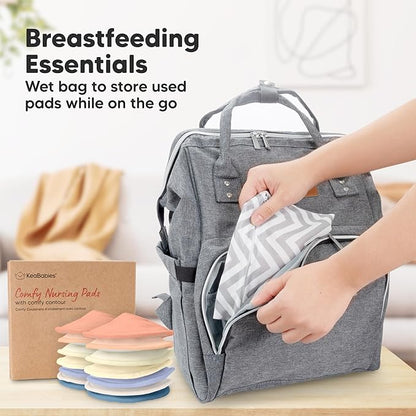 Organic Nursing Pads - 14 Washable Viscose Derived from Bamboo Breastfeeding Pads, Wash Bag, Reusable Breast Pads for Breastfeeding, Nipple Pads for Breastfeeding Essentials (Sweetheart, L 4.8")