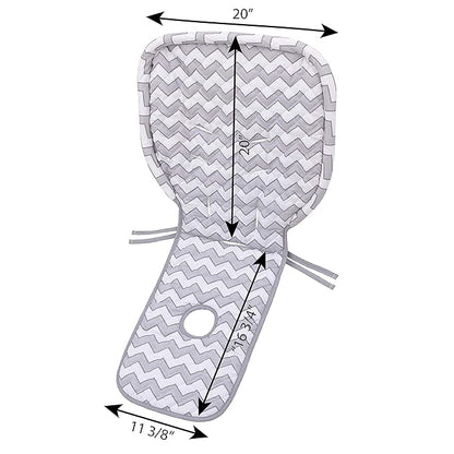 – Soft Gray and White Chevron High Chair Pad | Easy to Install Replacement Cushion | Fits Most 3-5 Point Harness High Chairs