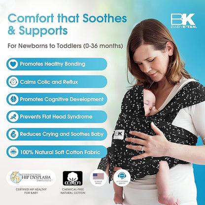 Small-Petite Original Baby K'tan Baby Carrier: #1 Easy Pre-Wrapped, Soft, Slip-On, No Rings, No Buckles | 5 in 1 Baby Sling Gift | Infant Wrap for Newborn to Toddler up to 35lb Women 2-4, Men up to 36