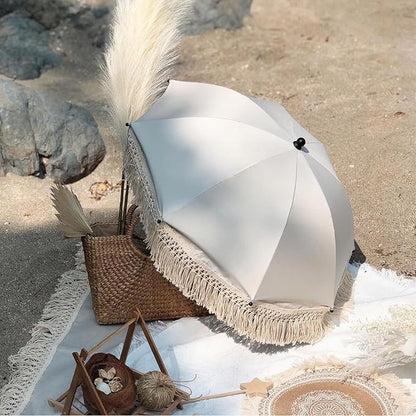 Baby Outdoor Parasols, Baby Stroller Parasol Umbrella with Adjustable Clamp, Toddler Umbrella for Trolley Wheelchair Beach Chair, Outdoor Activities (Beige)