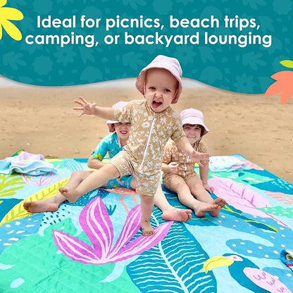 Jumbo Picnic Rug, Premium Large Picnic Mat, 6'7" x 6'7", Outdoor Waterproof Picnic Blanket Beach Mat, Foldable & Waterproof, Picnic Blankets Ideal for Beach & Park, Outdoor Blanket