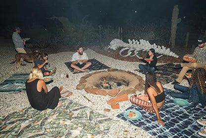 Nomadix Festival Blanket - Perfect for Picnics, Camping, & Lawn Seating - Plush Top & Water Resistant Base - Made with Post Consumer Recycled Materials - Banana Leaf Green - 60x70
