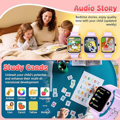 Smart Watch for Kids, 1.85" Fitness Tracker Pedometer Watch, Health, Sleep Monitor, Puzzle Games, Alarm Clock, Camera, Music Player, Torchlight, Activity, Gift Toys for 4 - 13 Years Old Boys and Girls