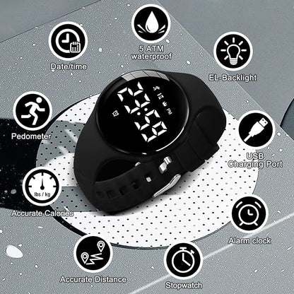 Kids Watches for Girls Boys Digital Sport Watch with Step Counter Pedometer Vibration Alarm Clock, No App Waterproof Fitness Tracker Kids Watch Boys Girls Teens Students Ages 5-16
