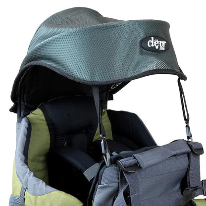 ClevrPlus Canyonero Camping Baby Backpack Hiking Kid Toddler Child Carrier with Stand and Sun Shade Visor, Army Green