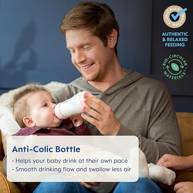 MAM 9oz Easy Start Anti-Colic Baby Bottles, Medium Flow with 2X Bonus Nipples (Fast and Extra Fast Flow), Reduces Colic, Gas, & Reflux, Easy-to-Clean, BPA-Free, 2 Plus Months