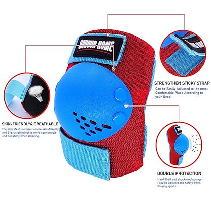 Youth/Kids Knee Pads Elbow Pads Wrist Guards Protective Gear Set for 3-15 Years Child Roller Skates, Skateboard, Cycling, Inline Skating, BMX Bike, Balance Bike Scooter Riding and Other Outdoor Sports