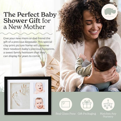 Little Hippo Baby Footprint Kit & Keepsake | Baby Handprint Kit | Baby Hand and Footprint Kit for Infant Gift, New Mom Gift (Black, Standard)