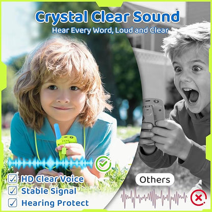 Vvinca Walkie Talkies for Kids Rechargeable Toys for Ages 5-7, Long Range 22 Channels 2 Way Kids Walkie Talkie with Flashlight for Camping Hiking Indoor Outdoor 3 4 5 6-12 Boy Girl Christmas Birthday