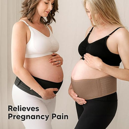 KeaBabies Maternity Belly Bands for Pregnant Women - Soft & Breathable Pregnancy Belly Support Band, Adjustable Maternity Belt for Back, Pelvic Support, Comfortable, Easy to Use (Warm Tan, M/L)