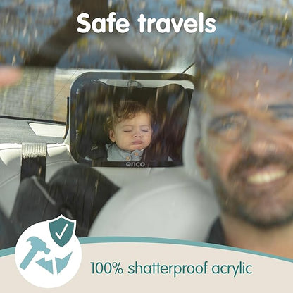 Onco Fixed Headrest Baby Car Mirror - Tesla-Compatible Car Mirror for Baby, 100% Shatterproof & Shake-Proof, Non-Slip with 360° Rotation, Newborn Must Haves