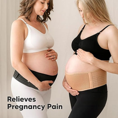 KeaBabies Maternity Belly Bands for Pregnant Women - Soft & Breathable Pregnancy Belly Support Band, Adjustable Maternity Belt for Back, Pelvic Support, Comfortable, Easy to Use (Classic Ivory, 2XL)